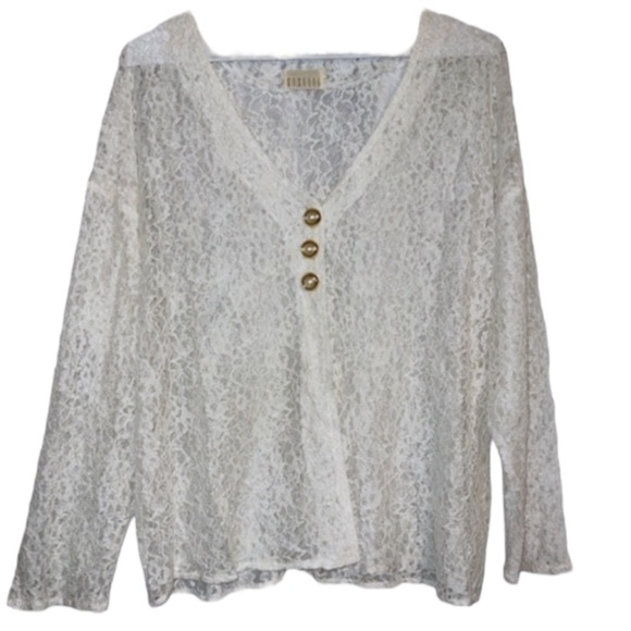 Vintage Giselle Coquette Cardigan Lace Top Shawl Button Top Large - Picture 1 of 5